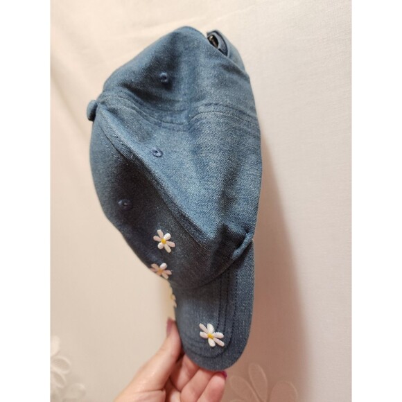 Wonder Nation Girls Blue Jean Denim Hat One Size Baseball Cap Daisy Floral Boho - Picture 3 of 10